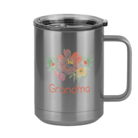 Thumbnail for Personalized Flowers Coffee Mug Tumbler with Handle (15 oz) - Grandma - Right View