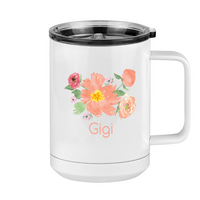 Thumbnail for Personalized Flowers Coffee Mug Tumbler with Handle (15 oz) - Gigi - Right View