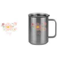 Thumbnail for Personalized Flowers Coffee Mug Tumbler with Handle (15 oz) - Gigi - Design View