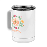 Thumbnail for Personalized Flowers Coffee Mug Tumbler with Handle (15 oz) - Grammy - Front Left View