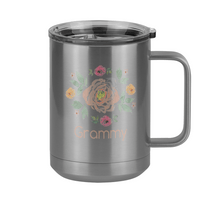 Thumbnail for Personalized Flowers Coffee Mug Tumbler with Handle (15 oz) - Grammy - Right View