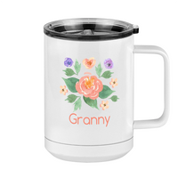 Thumbnail for Personalized Flowers Coffee Mug Tumbler with Handle (15 oz) - Granny - Right View