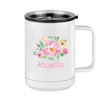 Thumbnail for Personalized Flowers Coffee Mug Tumbler with Handle (15 oz) - Abuelita - Right View