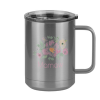 Thumbnail for Personalized Flowers Coffee Mug Tumbler with Handle (15 oz) - Mamaw - Right View