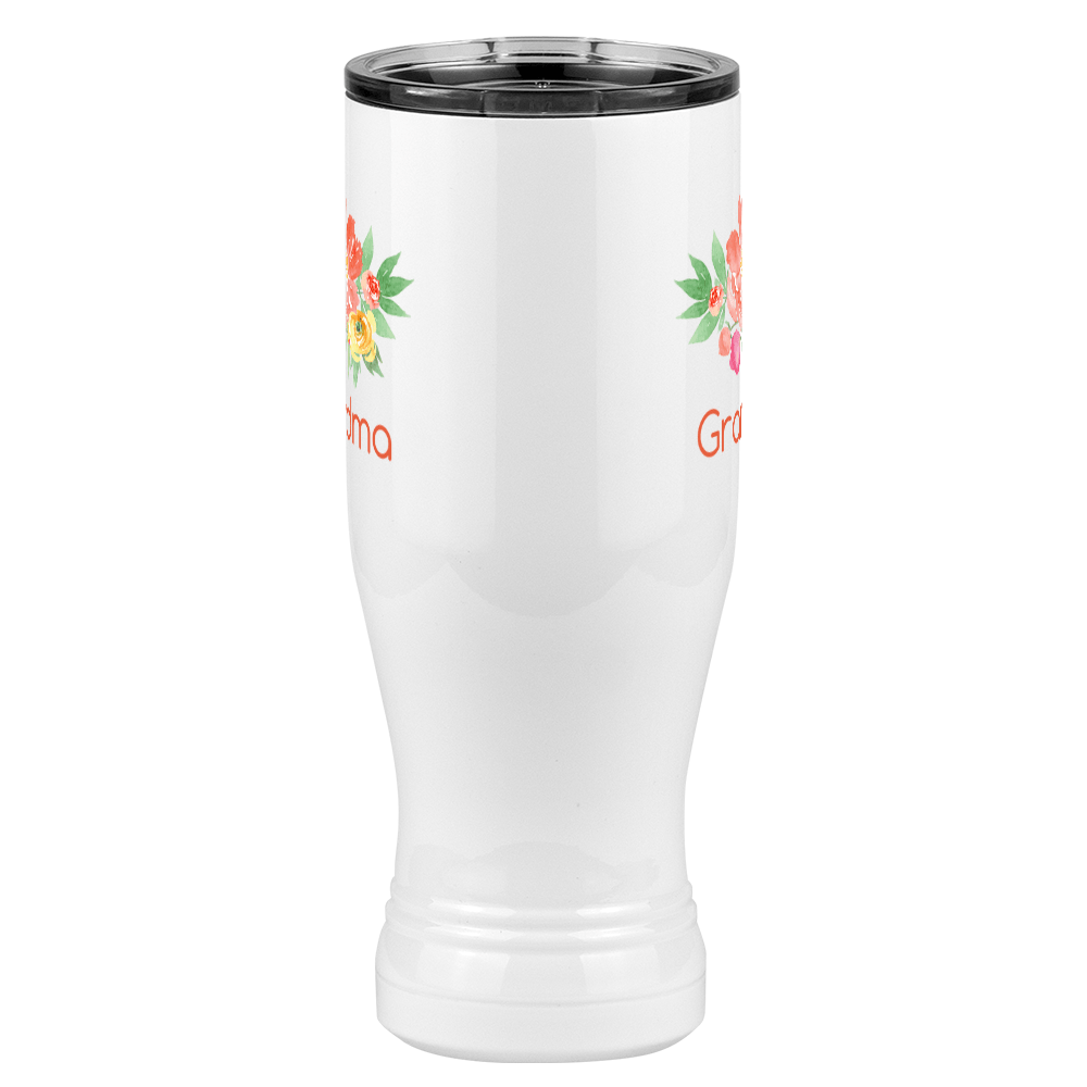 Personalized Flowers Pilsner Tumbler (20 oz) - Grandma - Front View