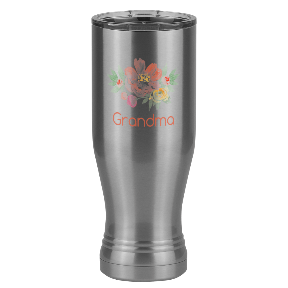 Personalized Flowers Pilsner Tumbler (20 oz) - Grandma - Left View