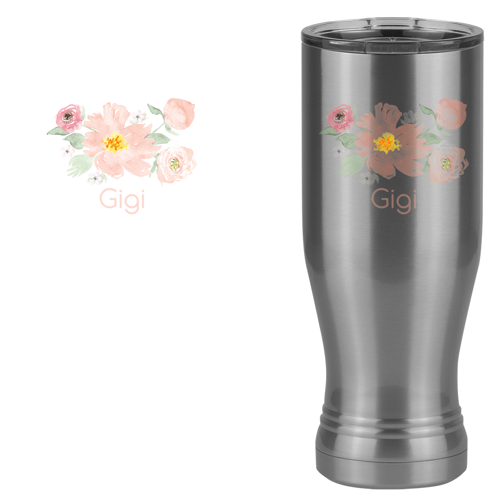 Personalized Flowers Pilsner Tumbler (20 oz) - Gigi - Design View