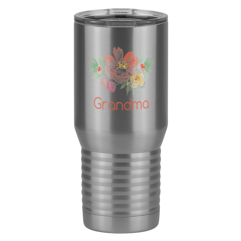 Personalized Flowers Tall Travel Tumbler (20 oz) - Grandma - Right View