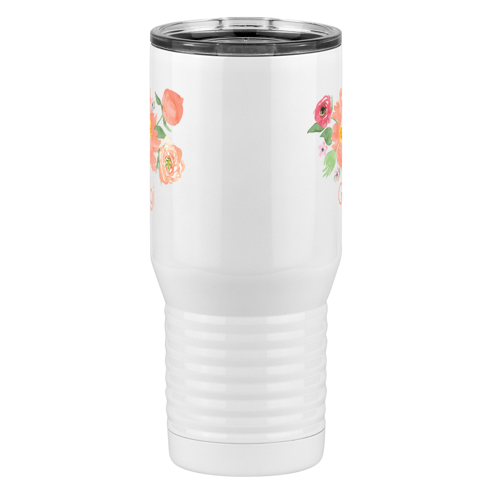 Personalized Flowers Tall Travel Tumbler (20 oz) - Gigi - Front View