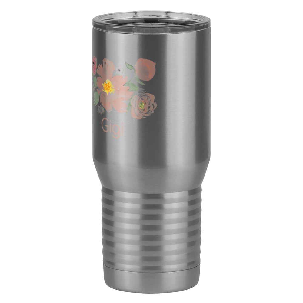 Personalized Flowers Tall Travel Tumbler (20 oz) - Gigi - Front Left View