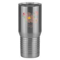 Thumbnail for Personalized Flowers Tall Travel Tumbler (20 oz) - Gigi - Left View