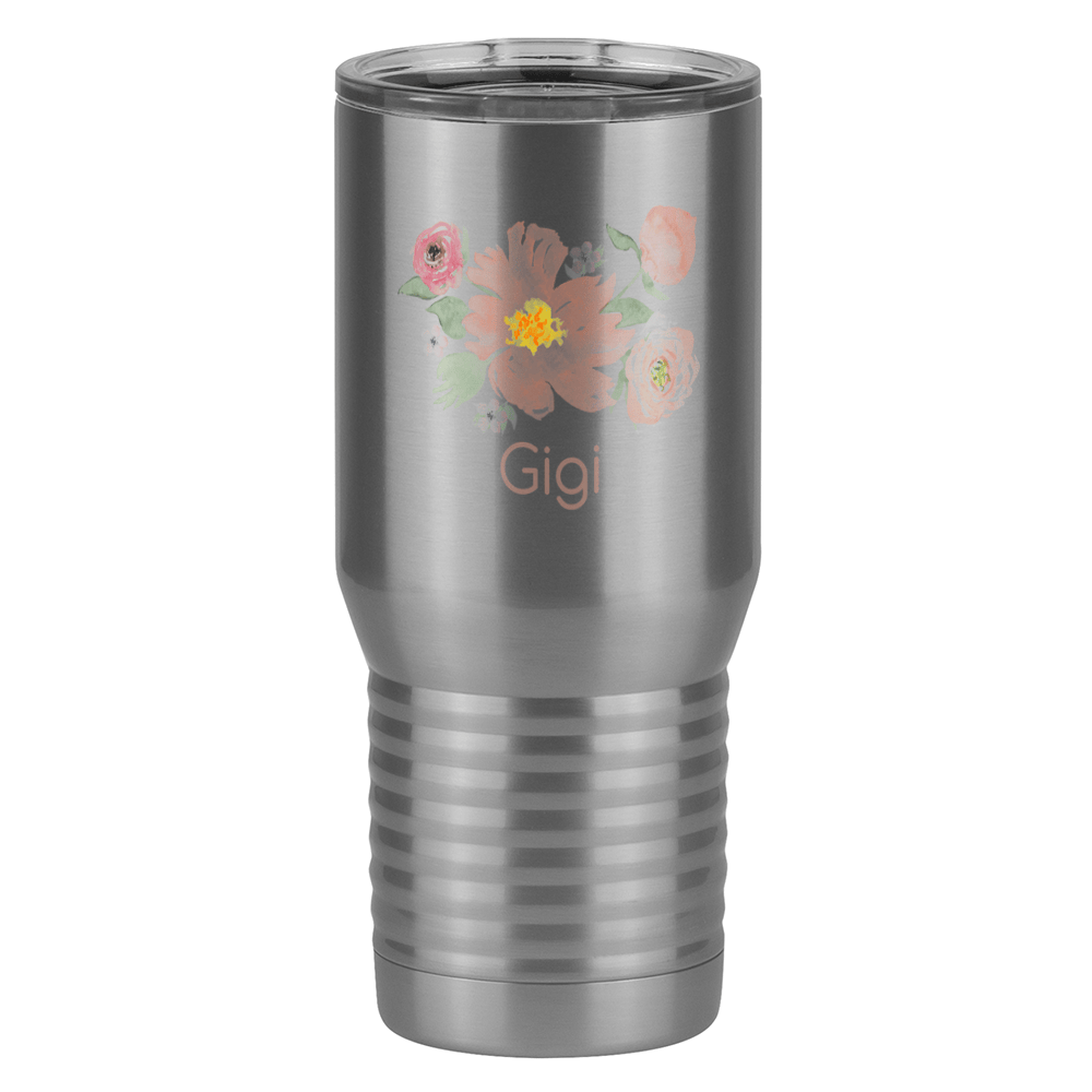 Personalized Flowers Tall Travel Tumbler (20 oz) - Gigi - Right View