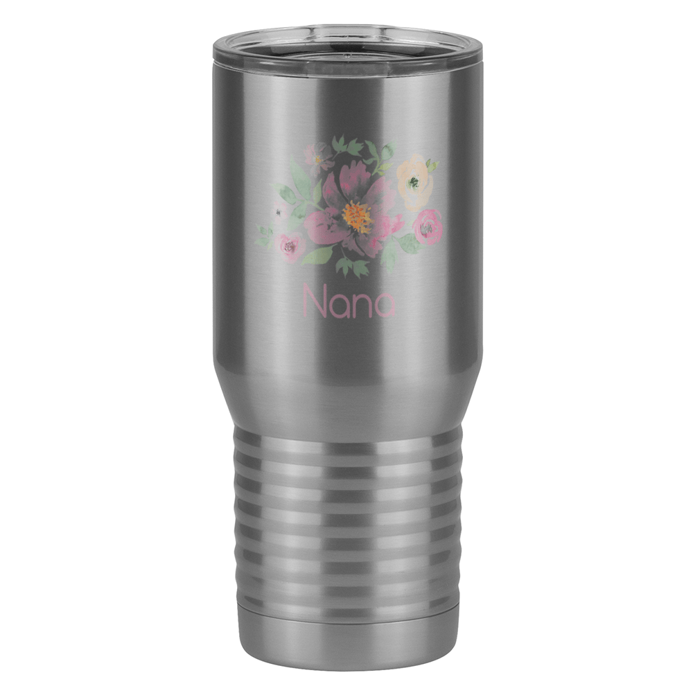 Personalized Flowers Tall Travel Tumbler (20 oz) - Nana - Right View