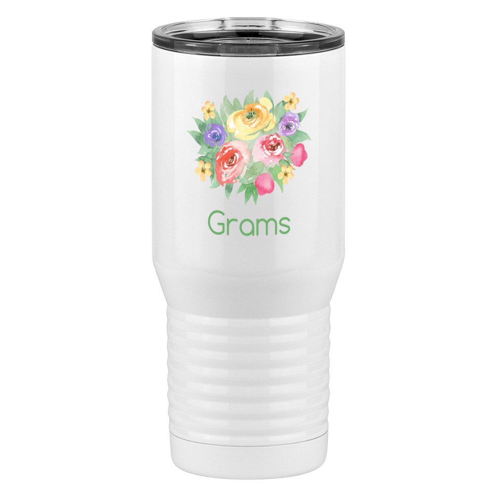 Personalized Flowers Tall Travel Tumbler (20 oz) - Grams - Right View