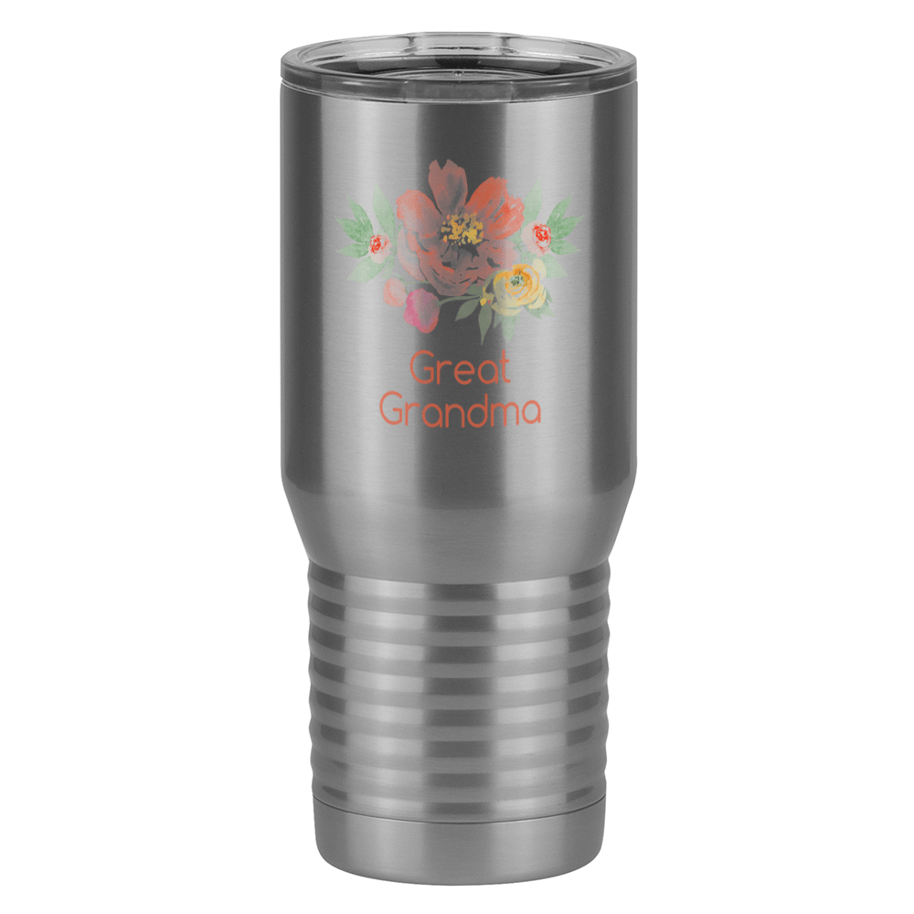 Personalized Flowers Tall Travel Tumbler (20 oz) - Great Grandma - Right View