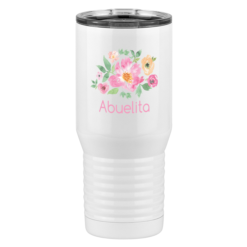 Personalized Flowers Tall Travel Tumbler (20 oz) - Abuelita - Right View