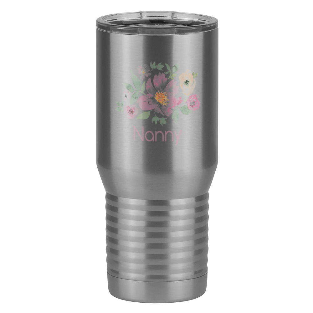 Personalized Flowers Tall Travel Tumbler (20 oz) - Nanny - Right View