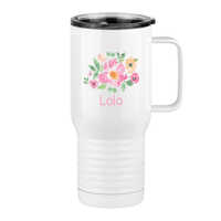 Thumbnail for Personalized Flowers Travel Coffee Mug Tumbler with Handle (20 oz) - Lola - Right View