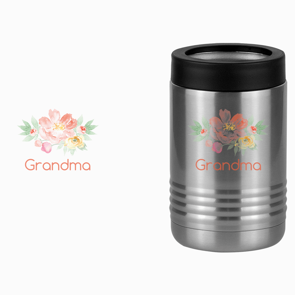 Personalized Flowers Beverage Holder - Grandma - Design View