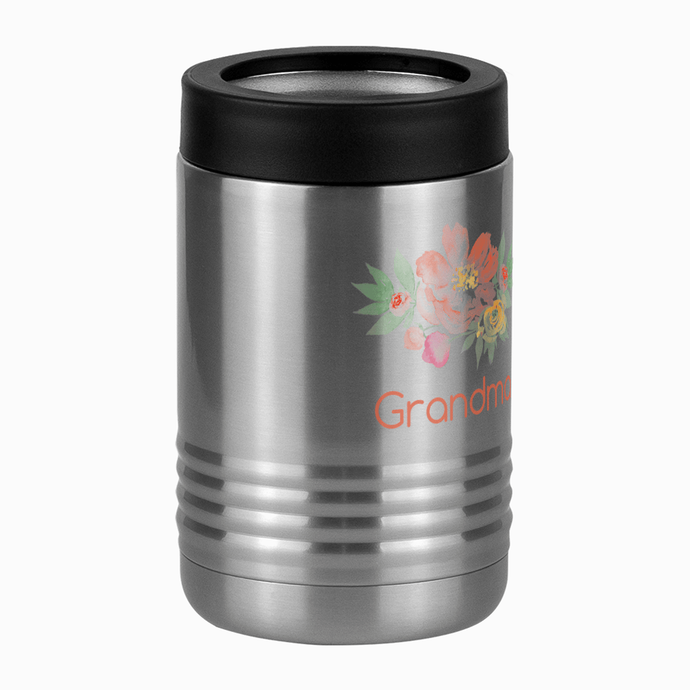 Personalized Flowers Beverage Holder - Grandma - Front Right View