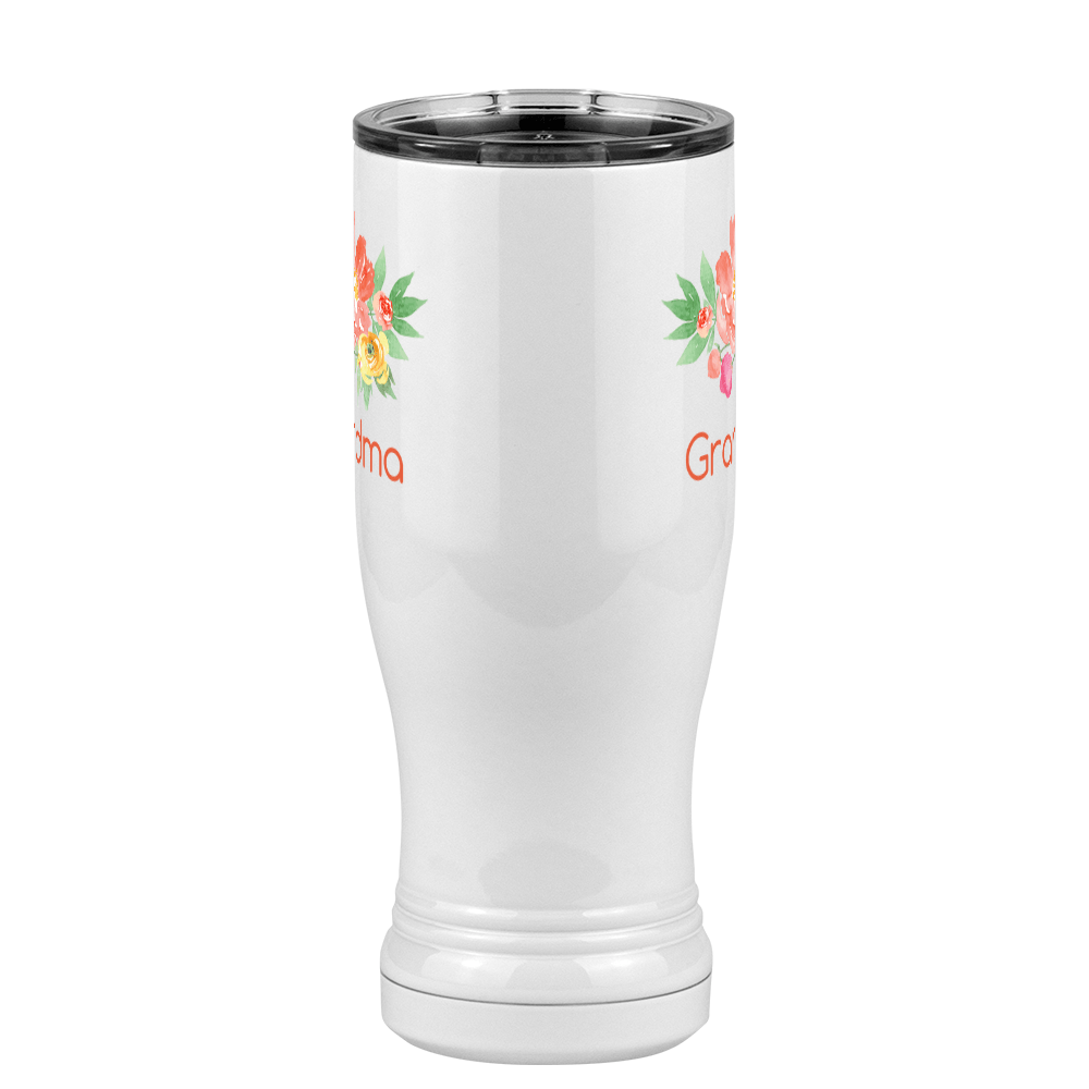 Personalized Flowers Pilsner Tumbler (14 oz) - Grandma - Front View