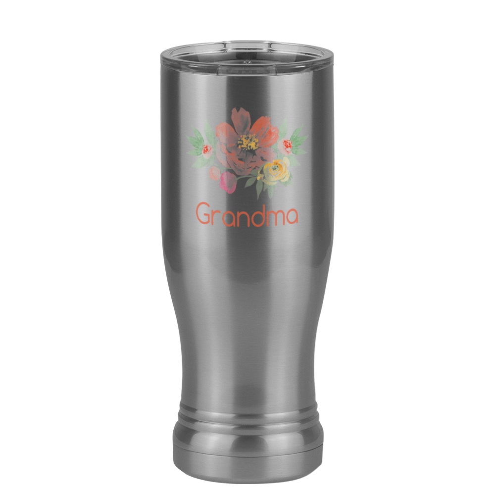 Personalized Flowers Pilsner Tumbler (14 oz) - Grandma - Right View