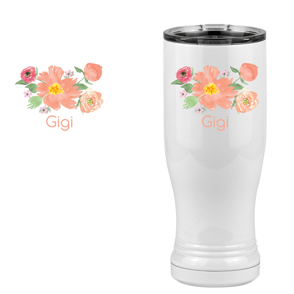 Personalized Flowers Pilsner Tumbler (14 oz) - Gigi - Design View