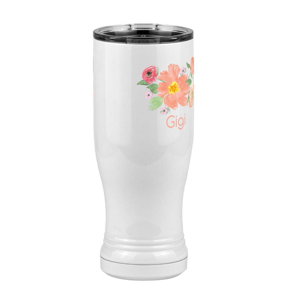 Personalized Flowers Pilsner Tumbler (14 oz) - Gigi - Front Right View