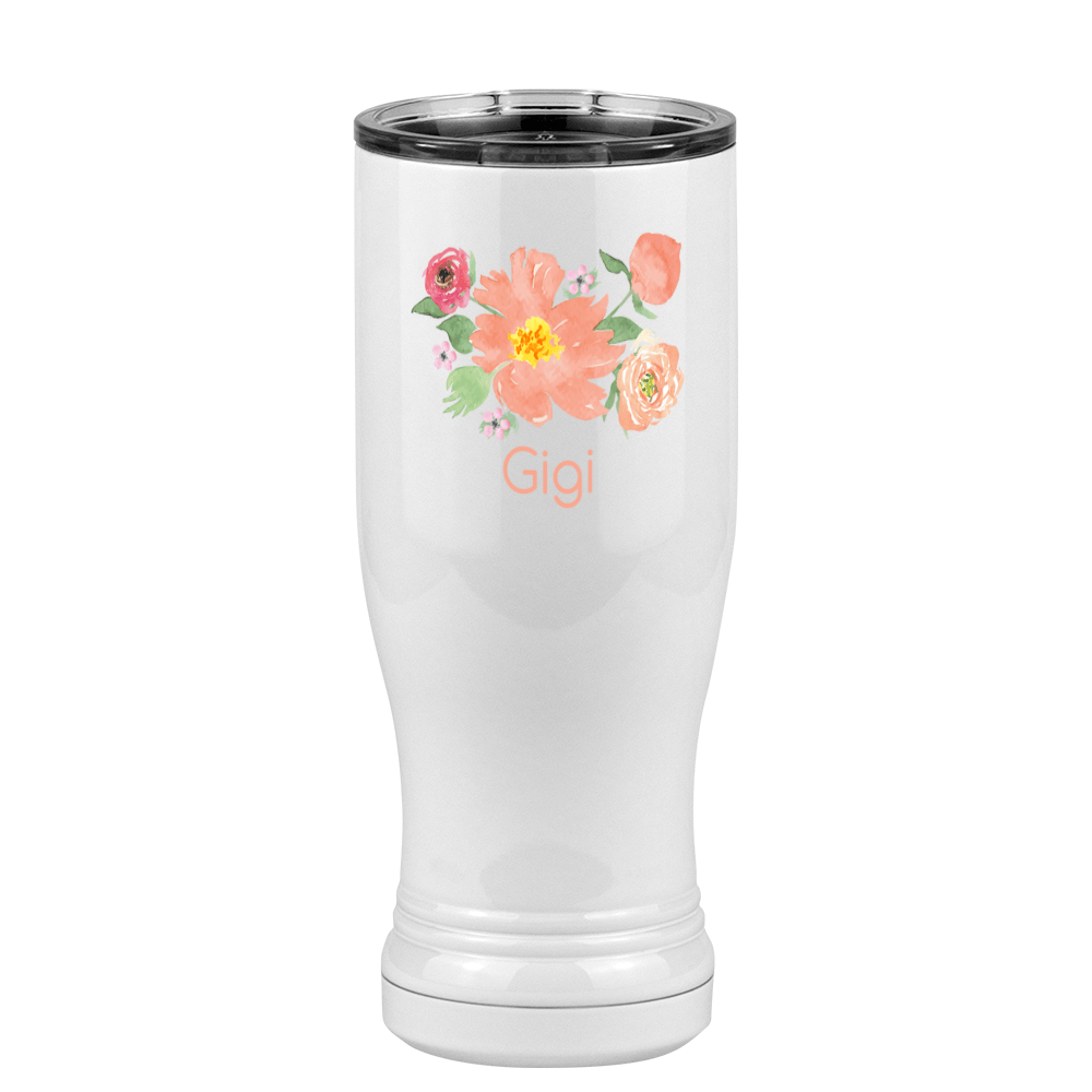 Personalized Flowers Pilsner Tumbler (14 oz) - Gigi - Left View