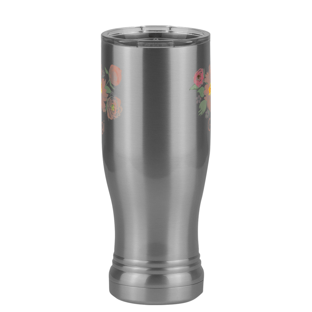 Personalized Flowers Pilsner Tumbler (14 oz) - Gigi - Front View