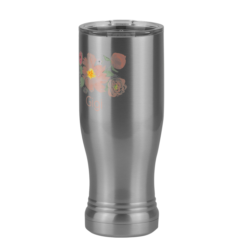 Personalized Flowers Pilsner Tumbler (14 oz) - Gigi - Front Left View