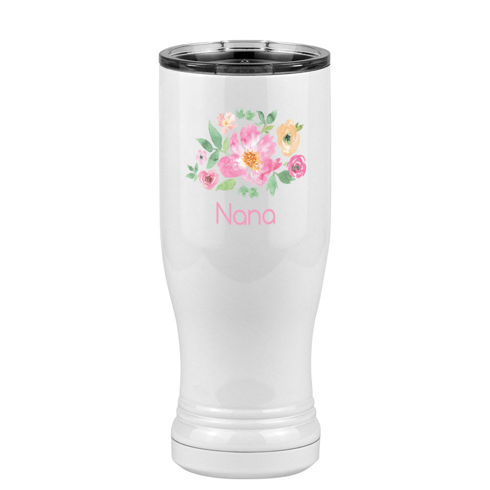 Personalized Flowers Pilsner Tumbler (14 oz) - Nana - Left View