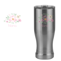 Thumbnail for Personalized Flowers Pilsner Tumbler (14 oz) - Nana - Design View