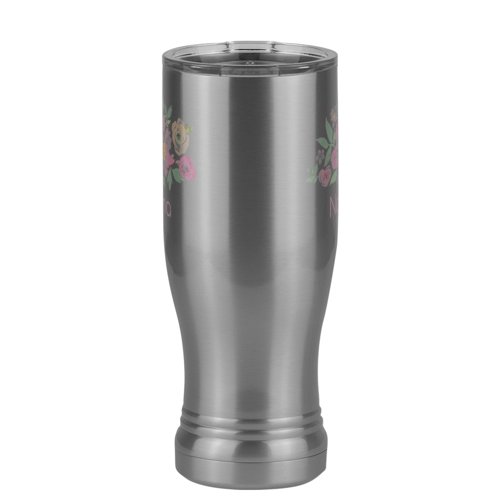 Personalized Flowers Pilsner Tumbler (14 oz) - Nana - Front View