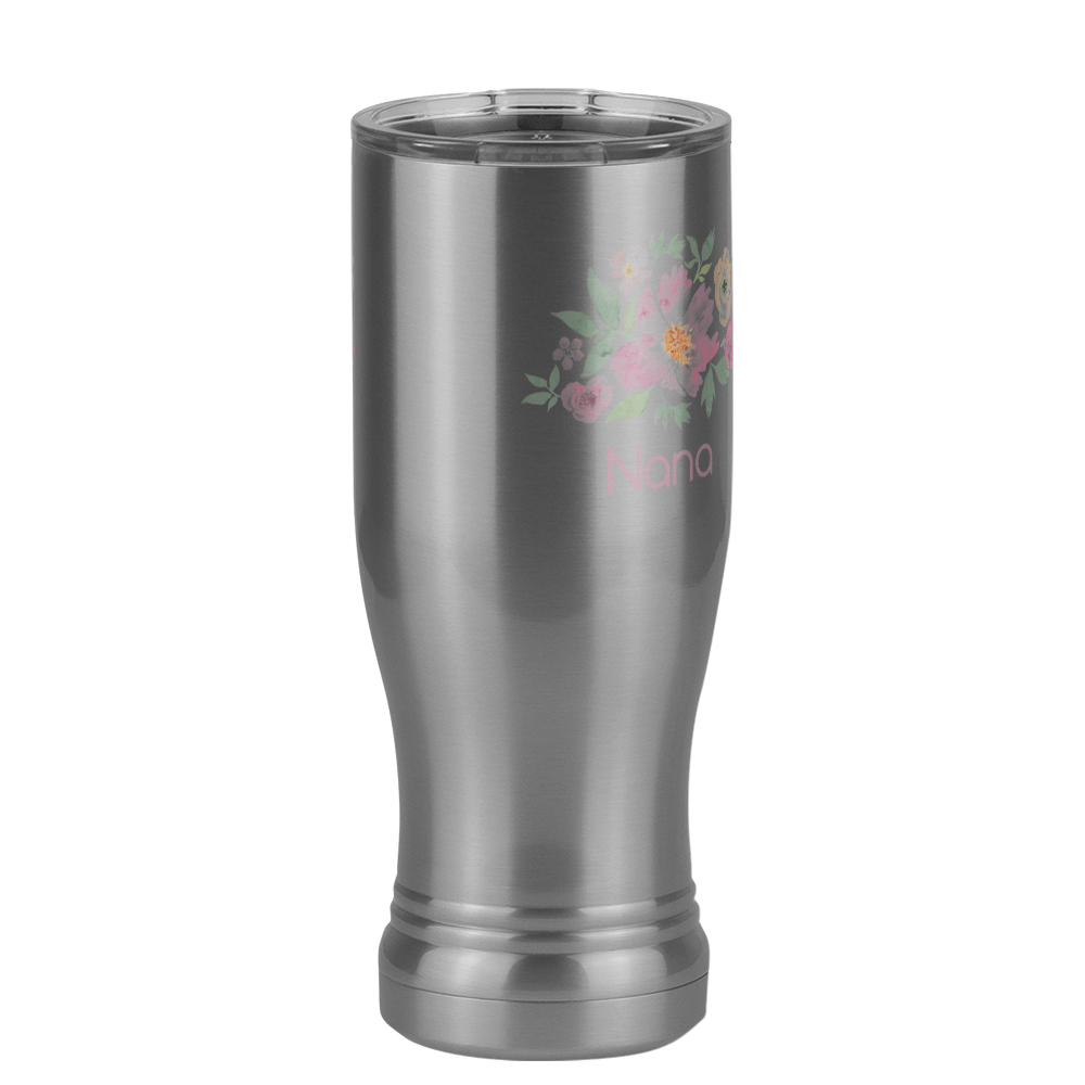 Personalized Flowers Pilsner Tumbler (14 oz) - Nana - Front Right View