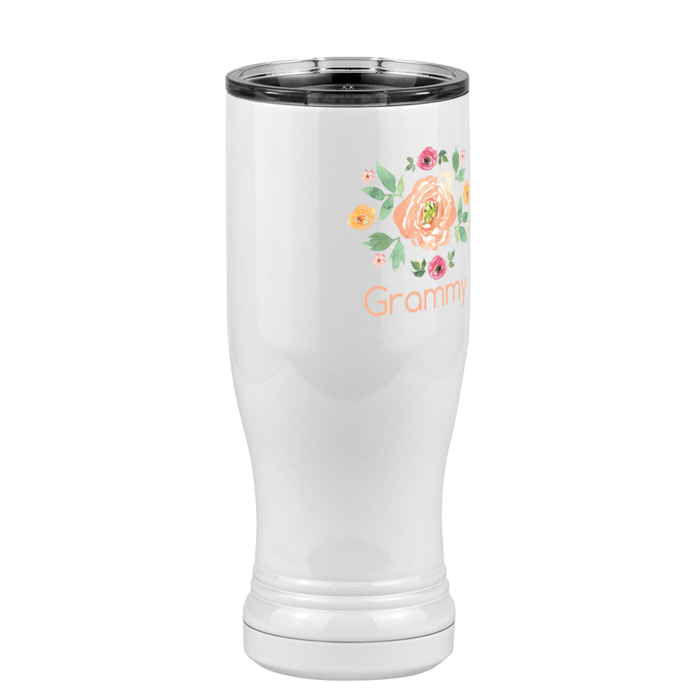 Personalized Flowers Pilsner Tumbler (14 oz) - Grammy - Front Right View