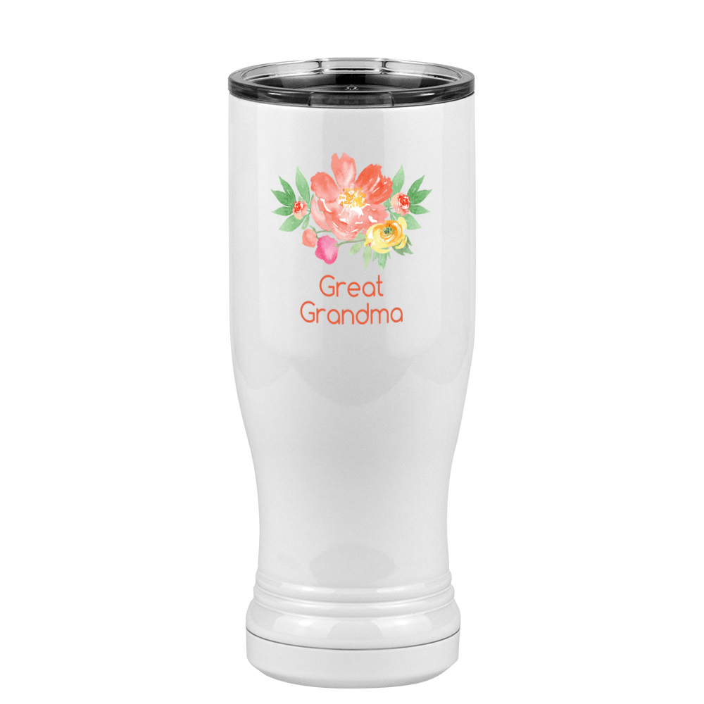 Personalized Flowers Pilsner Tumbler (14 oz) - Great Grandma - Right View