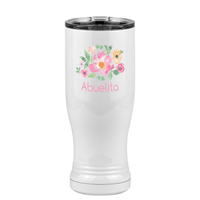 Thumbnail for Personalized Flowers Pilsner Tumbler (14 oz) - Abuelita - Right View