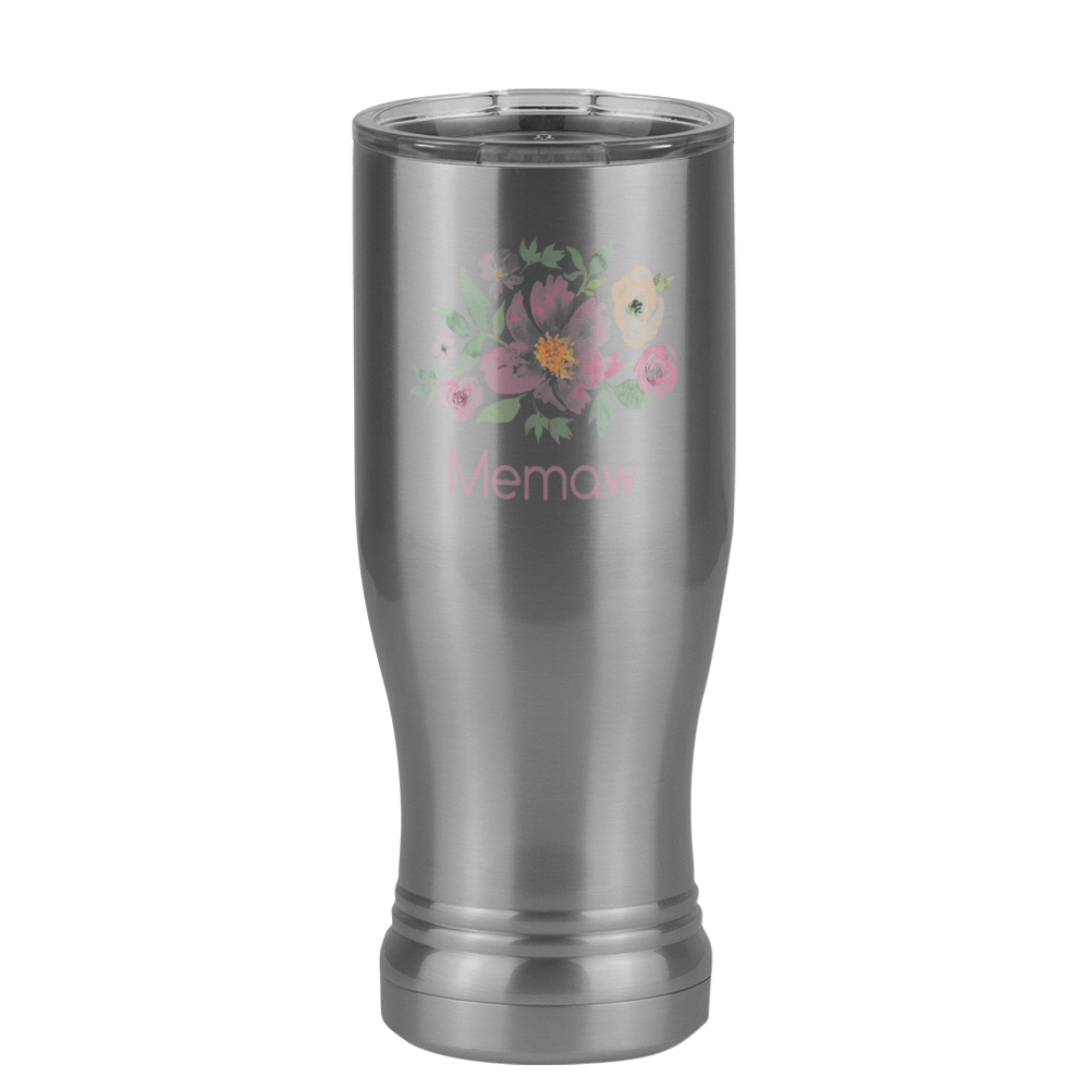 Personalized Flowers Pilsner Tumbler (14 oz) - Memaw - Right View