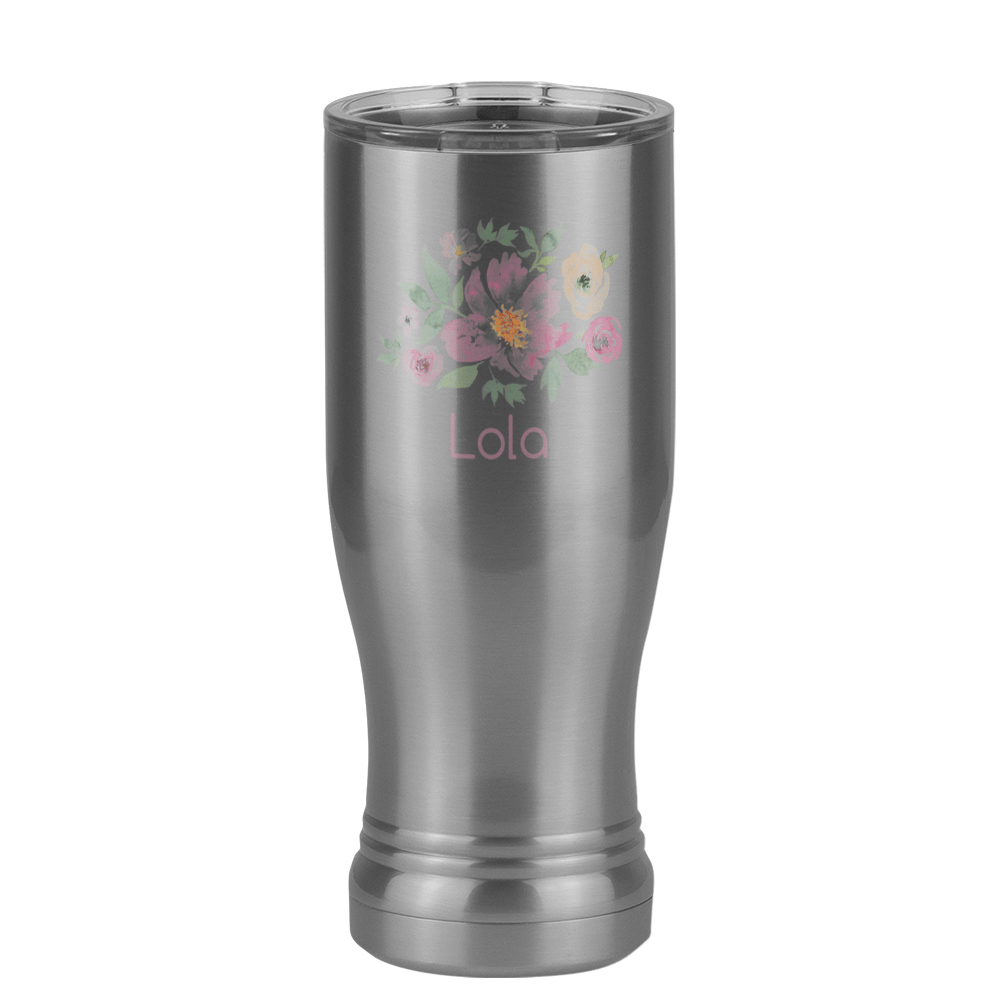 Personalized Flowers Pilsner Tumbler (14 oz) - Lola - Right View