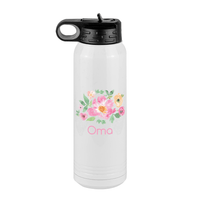 Thumbnail for Personalized Flowers Water Bottle (30 oz) - Oma - Front View