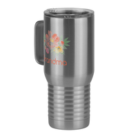 Thumbnail for Personalized Flowers Travel Coffee Mug Tumbler with Handle (20 oz) - Grandma - Front Left View