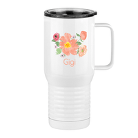 Thumbnail for Personalized Flowers Travel Coffee Mug Tumbler with Handle (20 oz) - Gigi - Right View