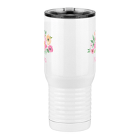 Thumbnail for Personalized Flowers Travel Coffee Mug Tumbler with Handle (20 oz) - Nana - Front View