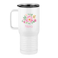 Thumbnail for Personalized Flowers Travel Coffee Mug Tumbler with Handle (20 oz) - Nana - Left View