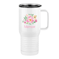 Thumbnail for Personalized Flowers Travel Coffee Mug Tumbler with Handle (20 oz) - Memaw - Right View