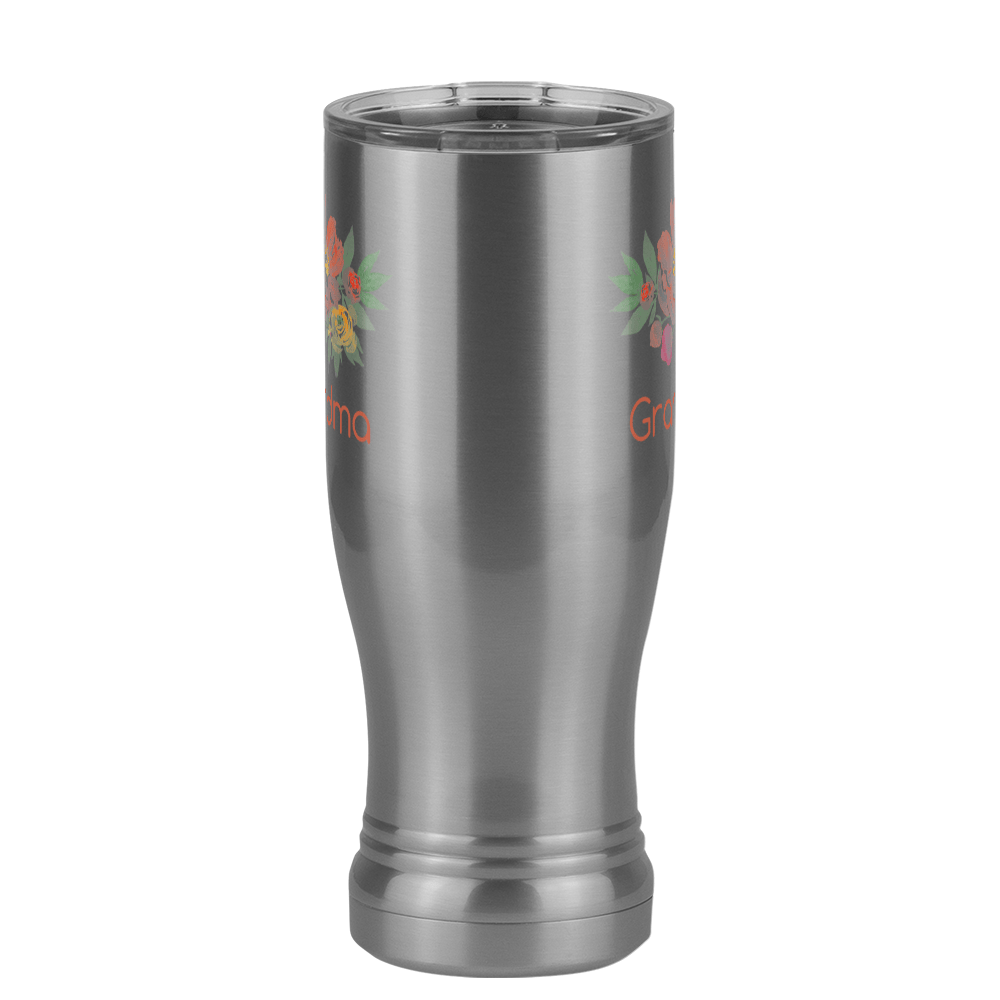 Personalized Flowers Pilsner Tumbler (14 oz) - Grandma - Front View