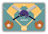 Thumbnail for Personalized Baseball Canvas Wrap & Photo Print XXIII - Teal Background - Front View