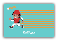 Thumbnail for Personalized Baseball Canvas Wrap & Photo Print XXVI - Teal Background - Black Boy II - Front View