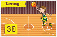 Thumbnail for Personalized Basketball Placemat V - Full Court Shot - Brown Hair Boy -  View